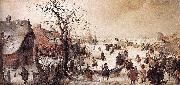 Hendrick Avercamp Winter Scene on a Canal oil painting artist